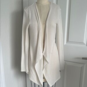 Volcom Off-White Open-Front Draped Knit Cardigan